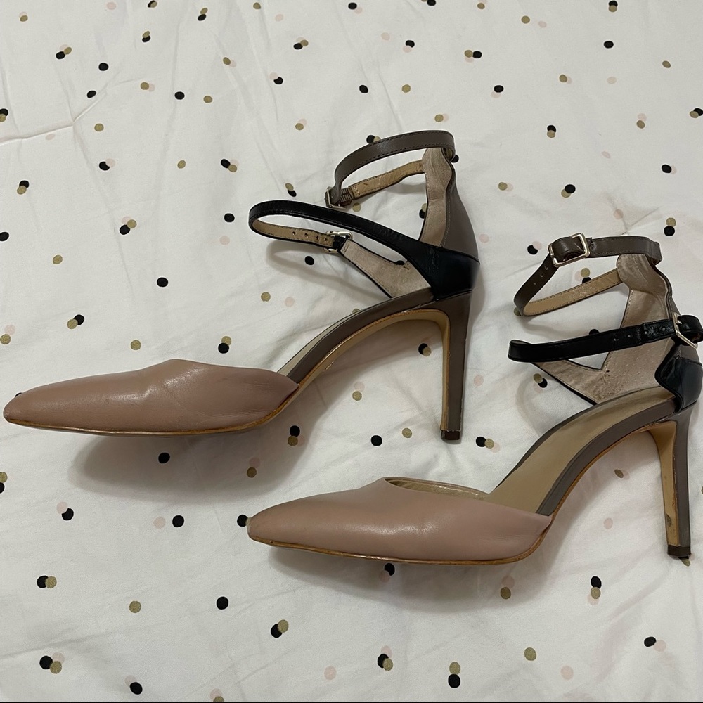 Ann Taylor double ankle strap heels size 8